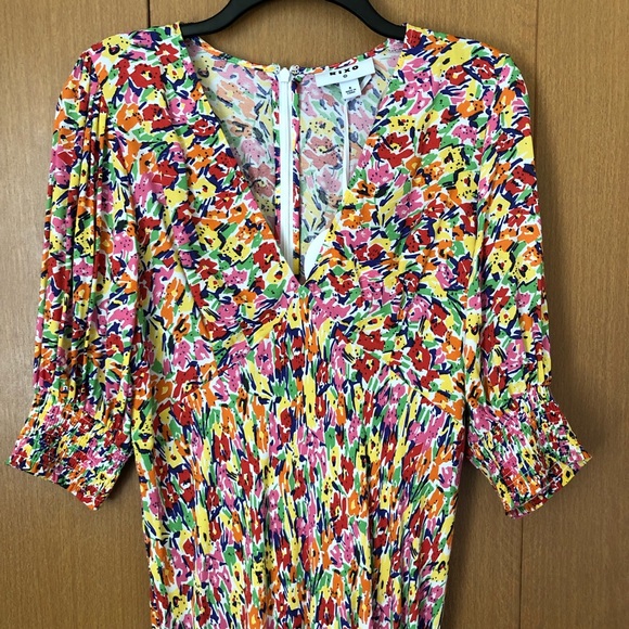 Rixo Floral Puff Sleeve Dress NWT Sz 8 - Picture 4 of 5